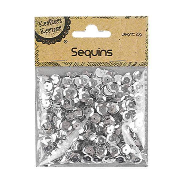 Sequin Round Laser 20gm Silver